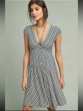 Anthropologie Postmark Farrah Striped Dress - Medium - 70s - Retro - Summer
